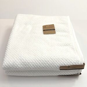 2pc ECOEXISTENCE Bamboo Zero Twist Loops Bath Towels - White